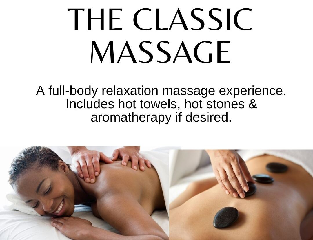 Text and images of a relaxation massage service in Jacksonville, Florida